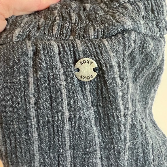 🪅Roxy Adventure Bound Woven Blue Pinstripe Gauzy Tank Jumpsuit - Picture 7 of 11